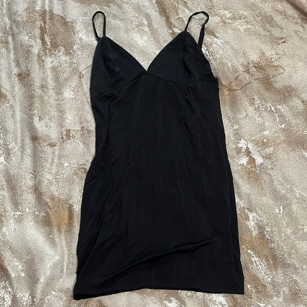 Simple black mini dress